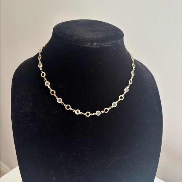 Gold Crystal Station Necklace - Women Jewelry - Picture 6 of 8